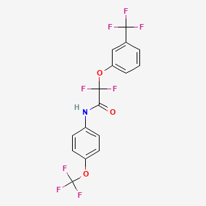 molecular formula C16H9F8NO3 B2822714 2,2-二氟-N-(4-三氟甲氧基苯基)-2-(3-三氟甲基苯氧基)乙酰胺 CAS No. 338792-04-4