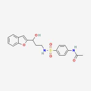 molecular formula C19H20N2O5S B2822719 N-(4-(N-(3-(benzofuran-2-yl)-3-hydroxypropyl)sulfamoyl)phenyl)acetamide CAS No. 1448121-76-3