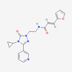 molecular formula C19H19N5O3 B2822720 (E)-N-(2-(4-cyclopropyl-5-oxo-3-(pyridin-3-yl)-4,5-dihydro-1H-1,2,4-triazol-1-yl)ethyl)-3-(furan-2-yl)acrylamide CAS No. 1799265-27-2