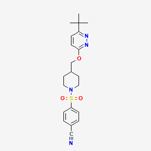 molecular formula C21H26N4O3S B2822726 4-[(4-{[(6-Tert-butylpyridazin-3-yl)oxy]methyl}piperidin-1-yl)sulfonyl]benzonitrile CAS No. 2380057-40-7