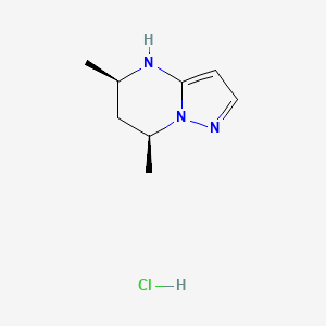 molecular formula C8H14ClN3 B2822729 (5R,7S)-5,7-Dimethyl-4,5,6,7-tetrahydropyrazolo[1,5-a]pyrimidine;hydrochloride CAS No. 2418595-86-3
