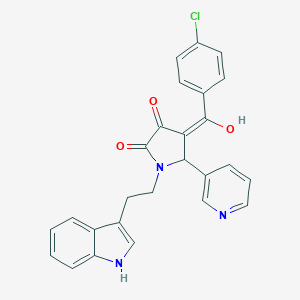 molecular formula C26H20ClN3O3 B282273 4-(4-chlorobenzoyl)-3-hydroxy-1-[2-(1H-indol-3-yl)ethyl]-5-(3-pyridinyl)-1,5-dihydro-2H-pyrrol-2-one 