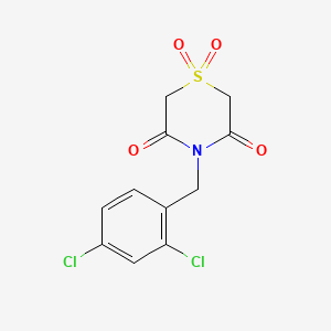 molecular formula C11H9Cl2NO4S B2822731 4-(2,4-Dichlorobenzyl)-1lambda~6~,4-thiazinane-1,1,3,5-tetraone CAS No. 338953-65-4