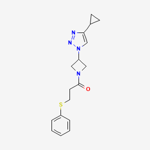 molecular formula C17H20N4OS B2822746 1-(3-(4-cyclopropyl-1H-1,2,3-triazol-1-yl)azetidin-1-yl)-3-(phenylthio)propan-1-one CAS No. 2097919-48-5
