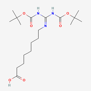molecular formula C19H35N3O6 B2822751 8-[Bis[(2-methylpropan-2-yl)oxycarbonylamino]methylideneamino]octanoic acid CAS No. 1902130-44-2