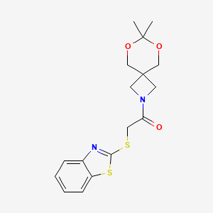 2-(Benzo[d]thiazol-2-ylthio)-1-(7,7-dimethyl-6,8-dioxa-2-azaspiro[3.5]nonan-2-yl)ethanone