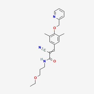 molecular formula C23H27N3O3 B2822754 2-cyano-3-{3,5-dimethyl-4-[(pyridin-2-yl)methoxy]phenyl}-N-(3-ethoxypropyl)prop-2-enamide CAS No. 1100124-61-5