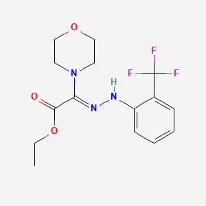 molecular formula C15H18F3N3O3 B2822755 乙基 2-(吗啉-4-基)-2-{2-[2-(三氟甲基)苯基]肼-1-基}乙酸酯 CAS No. 851169-28-3