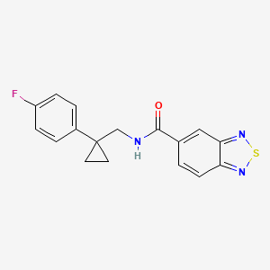 molecular formula C17H14FN3OS B2822756 N-((1-(4-fluorophenyl)cyclopropyl)methyl)benzo[c][1,2,5]thiadiazole-5-carboxamide CAS No. 1211237-74-9