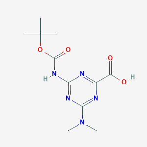 molecular formula C11H17N5O4 B2822759 4-(Dimethylamino)-6-[(2-methylpropan-2-yl)oxycarbonylamino]-1,3,5-triazine-2-carboxylic acid CAS No. 2248355-65-7