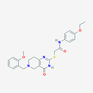 molecular formula C25H28N4O4S B2822780 N-(4-ethoxyphenyl)-2-{[6-(2-methoxybenzyl)-4-oxo-3,4,5,6,7,8-hexahydropyrido[4,3-d]pyrimidin-2-yl]sulfanyl}acetamide CAS No. 866847-78-1