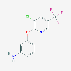 molecular formula C12H8ClF3N2O B2822789 3-[3-氯-5-(三氟甲基)吡啶-2-氧基]苯胺 CAS No. 80783-47-7