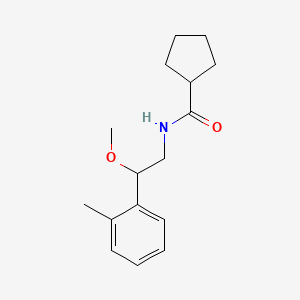 molecular formula C16H23NO2 B2822797 N-(2-甲氧基-2-(邻甲苯基)乙基)环戊烷甲酰胺 CAS No. 1796949-85-3
