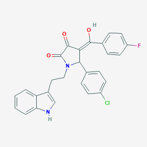 molecular formula C27H20ClFN2O3 B282280 5-(4-chlorophenyl)-4-(4-fluorobenzoyl)-3-hydroxy-1-[2-(1H-indol-3-yl)ethyl]-1,5-dihydro-2H-pyrrol-2-one 