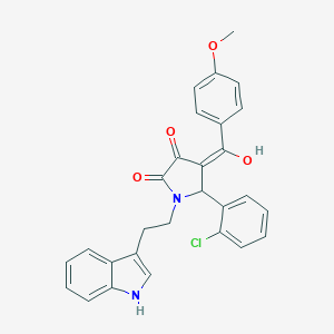 molecular formula C28H23ClN2O4 B282282 5-(2-chlorophenyl)-3-hydroxy-1-[2-(1H-indol-3-yl)ethyl]-4-(4-methoxybenzoyl)-1,5-dihydro-2H-pyrrol-2-one 