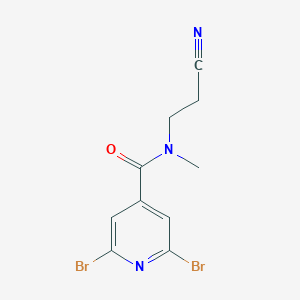molecular formula C10H9Br2N3O B2822827 2,6-Dibromo-N-(2-cyanoethyl)-N-methylpyridine-4-carboxamide CAS No. 2180008-08-4