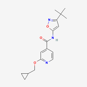 molecular formula C17H21N3O3 B2822831 N-(3-(tert-butyl)isoxazol-5-yl)-2-(cyclopropylmethoxy)isonicotinamide CAS No. 2034493-23-5