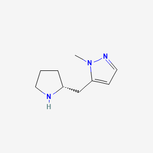 molecular formula C9H15N3 B2822836 1-甲基-5-[[2R)-吡咯烷-2-基]甲基]吡唑 CAS No. 2165740-80-5