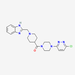 molecular formula C22H26ClN7O B2822864 (1-((1H-benzo[d]imidazol-2-yl)methyl)piperidin-4-yl)(4-(6-chloropyridazin-3-yl)piperazin-1-yl)methanone CAS No. 1207028-57-6
