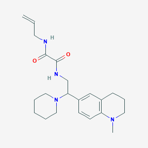 molecular formula C22H32N4O2 B2822883 N-allyl-N'-[2-(1-methyl-1,2,3,4-tetrahydroquinolin-6-yl)-2-piperidin-1-ylethyl]ethanediamide CAS No. 922040-22-0