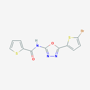 molecular formula C11H6BrN3O2S2 B2822884 N-(5-(5-溴噻吩-2-基)-1,3,4-噁二唑-2-基)噻吩-2-羧酰胺 CAS No. 1021104-80-2