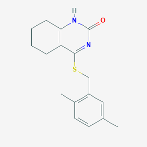 molecular formula C17H20N2OS B2822889 4-((2,5-dimethylbenzyl)thio)-5,6,7,8-tetrahydroquinazolin-2(1H)-one CAS No. 898444-37-6