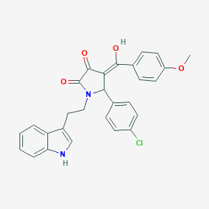 molecular formula C28H23ClN2O4 B282289 5-(4-chlorophenyl)-3-hydroxy-1-[2-(1H-indol-3-yl)ethyl]-4-(4-methoxybenzoyl)-1,5-dihydro-2H-pyrrol-2-one 