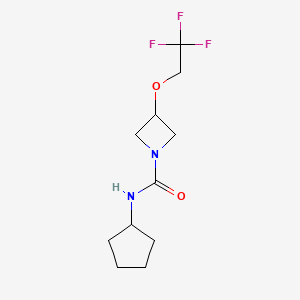 molecular formula C11H17F3N2O2 B2822892 N-cyclopentyl-3-(2,2,2-trifluoroethoxy)azetidine-1-carboxamide CAS No. 2319803-25-1