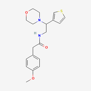 molecular formula C19H24N2O3S B2822896 2-(4-methoxyphenyl)-N-(2-morpholino-2-(thiophen-3-yl)ethyl)acetamide CAS No. 946374-37-4