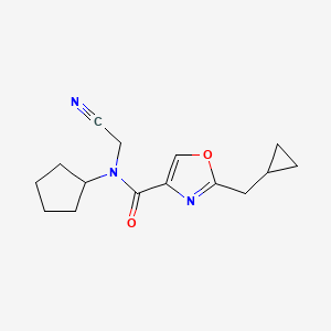 molecular formula C15H19N3O2 B2822906 N-(cyanomethyl)-N-cyclopentyl-2-(cyclopropylmethyl)-1,3-oxazole-4-carboxamide CAS No. 1798760-79-8