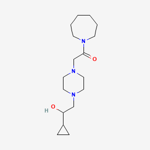 molecular formula C17H31N3O2 B2822907 1-(Azepan-1-yl)-2-(4-(2-cyclopropyl-2-hydroxyethyl)piperazin-1-yl)ethanone CAS No. 1396799-10-2