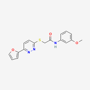 molecular formula C17H15N3O3S B2822909 2-(6-(呋喃-2-基)吡啶并[3,2-d]嘧啶-3-基)硫代-N-(3-甲氧基苯基)乙酰胺 CAS No. 872723-54-1