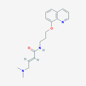 molecular formula C18H23N3O2 B2822914 (E)-4-(Dimethylamino)-N-(3-quinolin-8-yloxypropyl)but-2-enamide CAS No. 2411335-45-8