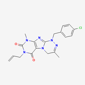 1-[(4-chlorophenyl)methyl]-3,9-dimethyl-7-prop-2-enyl-4H-purino[8,7-c][1,2,4]triazine-6,8-dione