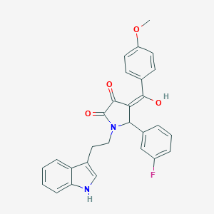 molecular formula C28H23FN2O4 B282292 5-(3-fluorophenyl)-3-hydroxy-1-[2-(1H-indol-3-yl)ethyl]-4-(4-methoxybenzoyl)-1,5-dihydro-2H-pyrrol-2-one 