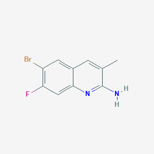 molecular formula C10H8BrFN2 B2822933 6-溴-7-氟-3-甲基喹啉-2-胺 CAS No. 1565526-63-7