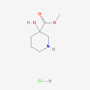 molecular formula C7H14ClNO3 B2822941 Methyl 3-hydroxypiperidine-3-carboxylate hydrochloride CAS No. 2219376-55-1