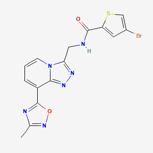 molecular formula C15H11BrN6O2S B2822954 4-溴-N-((8-(3-甲基-1,2,4-噁二唑-5-基)-[1,2,4]三唑并[4,3-a]吡啶-3-基)甲基)噻吩-2-甲酰胺 CAS No. 2034458-04-1