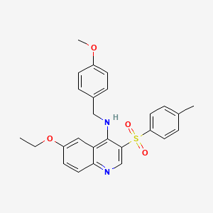 molecular formula C26H26N2O4S B2822961 6-乙氧基-N-(4-甲氧基苯甲基)-3-对甲苯基喹啉-4-胺 CAS No. 899356-21-9