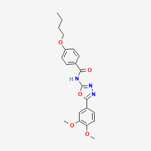 molecular formula C21H23N3O5 B2822963 4-丁氧基-N-[5-(3,4-二甲氧基苯基)-1,3,4-噁二唑-2-基]苯甲酰胺 CAS No. 899963-40-7