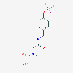 molecular formula C15H17F3N2O3 B2822969 N-Methyl-N-[2-[methyl-[[4-(trifluoromethoxy)phenyl]methyl]amino]-2-oxoethyl]prop-2-enamide CAS No. 2202364-36-9
