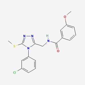N-[[4-(3-chlorophenyl)-5-methylsulfanyl-1,2,4-triazol-3-yl]methyl]-3-methoxybenzamide