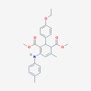 molecular formula C26H29NO5 B282298 Dimethyl 2-(4-ethoxyphenyl)-6-methyl-4-(4-toluidino)-3,5-cyclohexadiene-1,3-dicarboxylate 