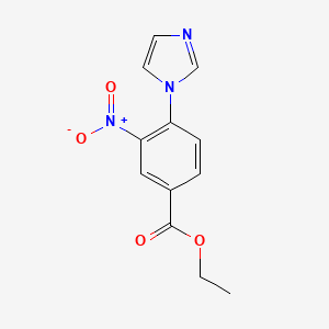 molecular formula C12H11N3O4 B2822982 ethyl 4-(1H-imidazol-1-yl)-3-nitrobenzoate CAS No. 736146-14-8
