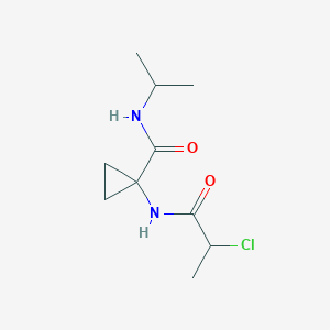 molecular formula C10H17ClN2O2 B2822985 1-(2-Chloropropanoylamino)-N-propan-2-ylcyclopropane-1-carboxamide CAS No. 2411312-74-6