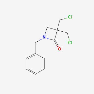 molecular formula C12H13Cl2NO B2822987 2-Azetidinone, 3,3-bis(chloromethyl)-1-(phenylmethyl)- CAS No. 137266-59-2