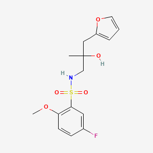 molecular formula C15H18FNO5S B2822996 5-fluoro-N-(3-(furan-2-yl)-2-hydroxy-2-methylpropyl)-2-methoxybenzenesulfonamide CAS No. 1795484-18-2