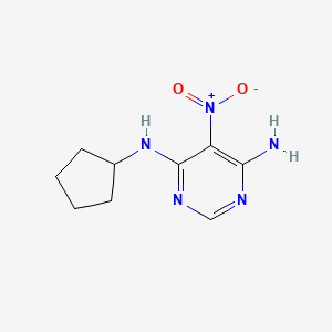 molecular formula C9H13N5O2 B2823012 4-N-环戊基-5-硝基嘧啶-4,6-二胺 CAS No. 450344-84-0