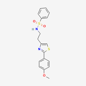 B2823016 N-(2-(2-(4-methoxyphenyl)thiazol-4-yl)ethyl)benzenesulfonamide CAS No. 863512-16-7