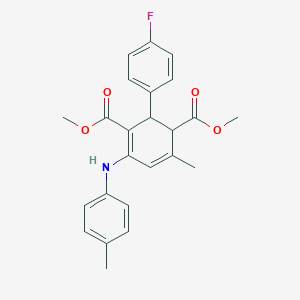 molecular formula C24H24FNO4 B282302 Dimethyl 2-(4-fluorophenyl)-6-methyl-4-(4-toluidino)-3,5-cyclohexadiene-1,3-dicarboxylate 